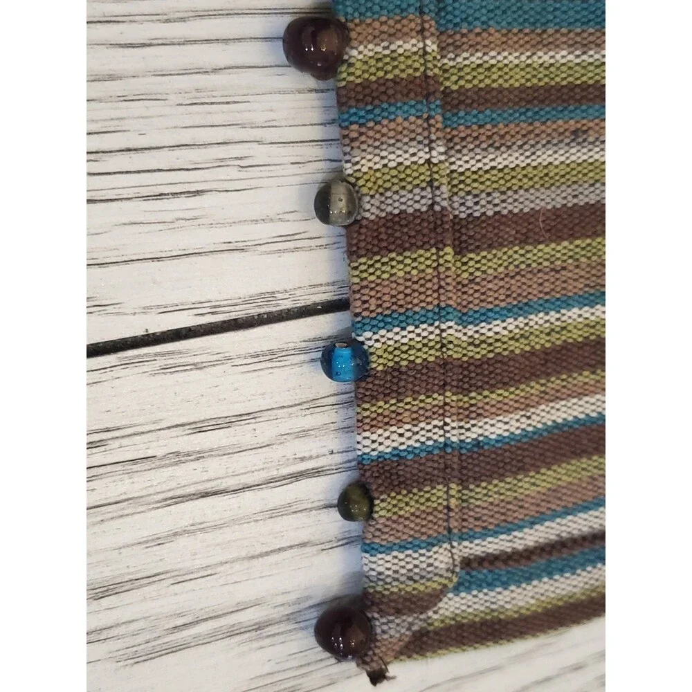 Pier 1 Imports Cotton Brown Spicy Stripe Beaded Placemats Set of 4 20
